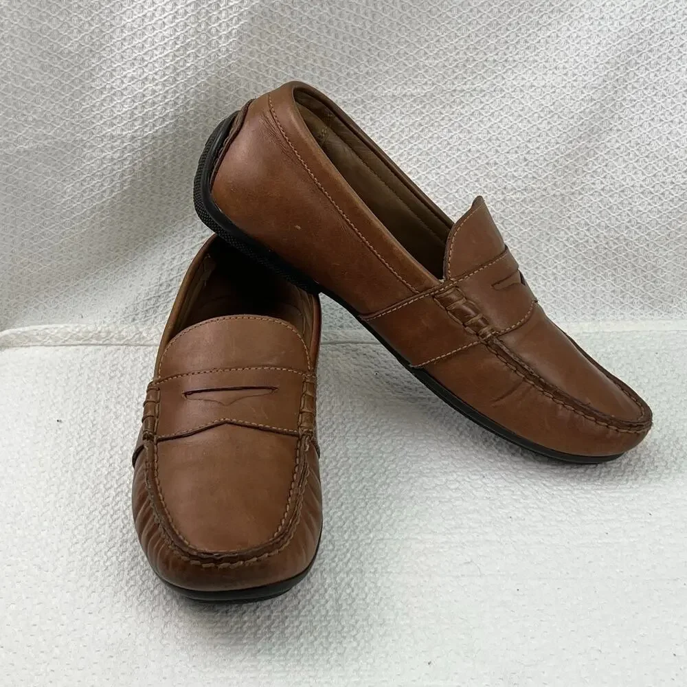 Polo Ralph Lauren Reynold Men’s 7D Brown Leather Penny Driving Loafers Preppy